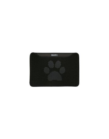 Bud'z Bud'z tapis à litière double couche, motif de pattes noir, petit 45x35cm