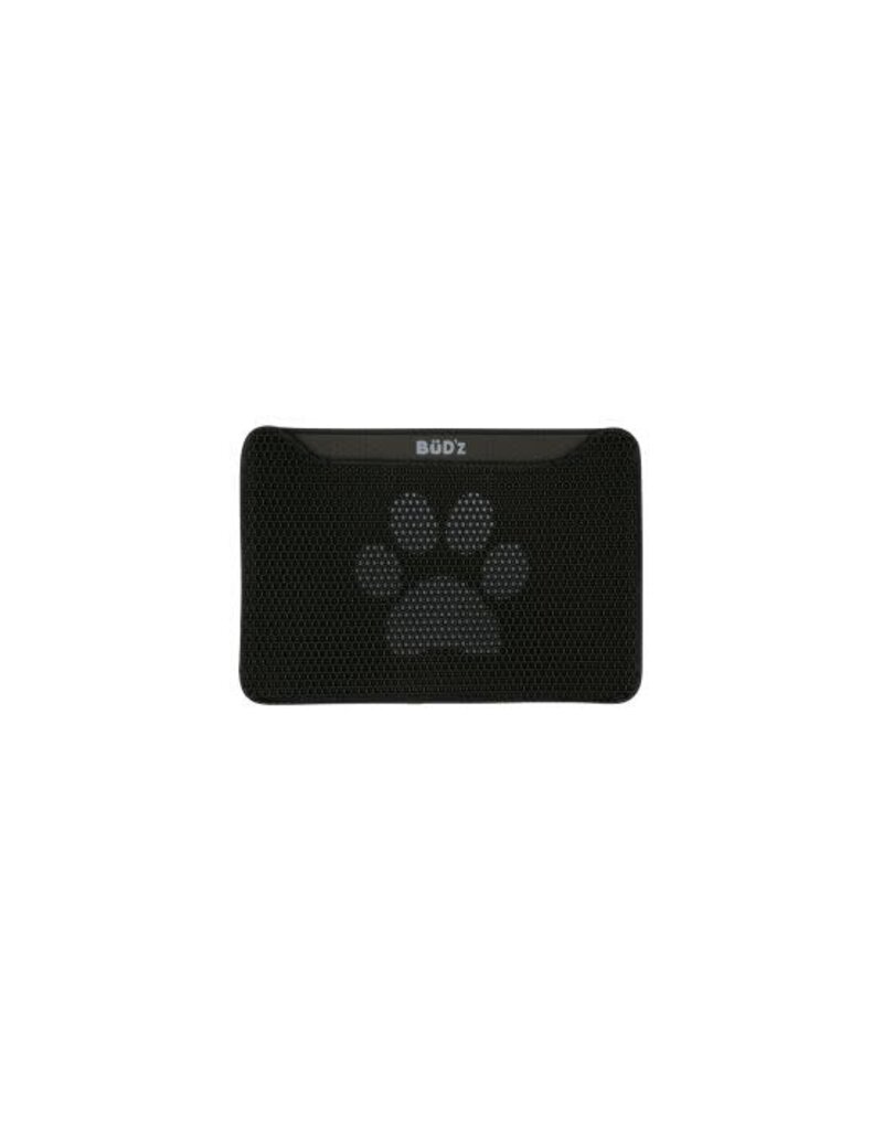 Bud'z Bud'z tapis à litière double couche, motif de pattes noir, petit 45x35cm