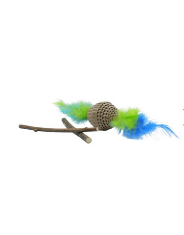 Gastronome BUD'Z jouet pour chat, matatabi- ballon de rugby cartonné avec plumes 20cm
