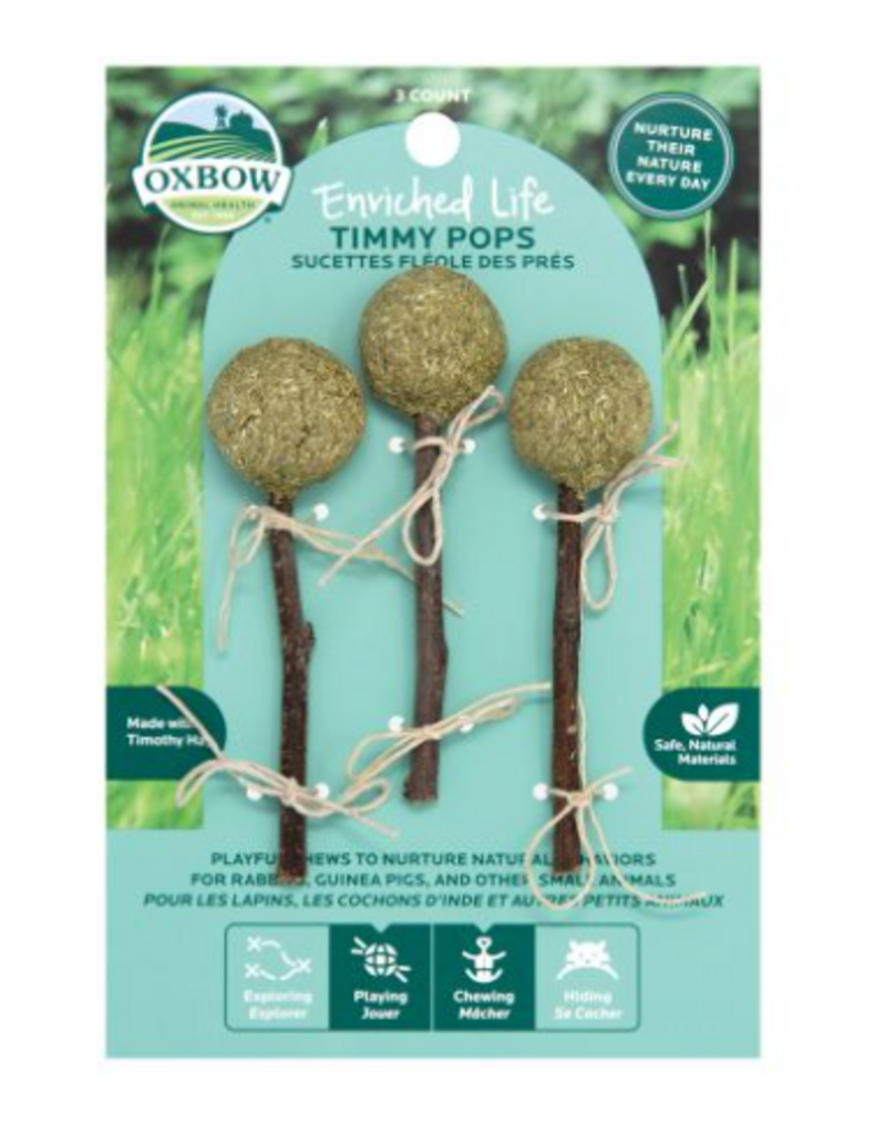Gastronome Oxbow Enriched Life - Gâterie à Mâcher Pour Rongeur, Sucettes Fléole Des Prés Pqt 3