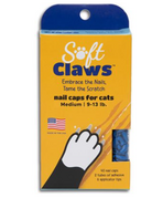 Soft claws capuchons à ongles pour chats moyens bleu