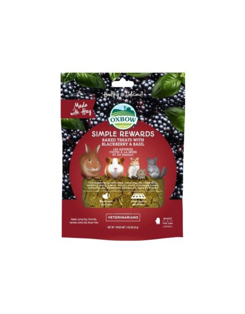 Oxbow Oxbow simple rewards - gâteries cuites pour rongeur, mûre et basilic 3oz