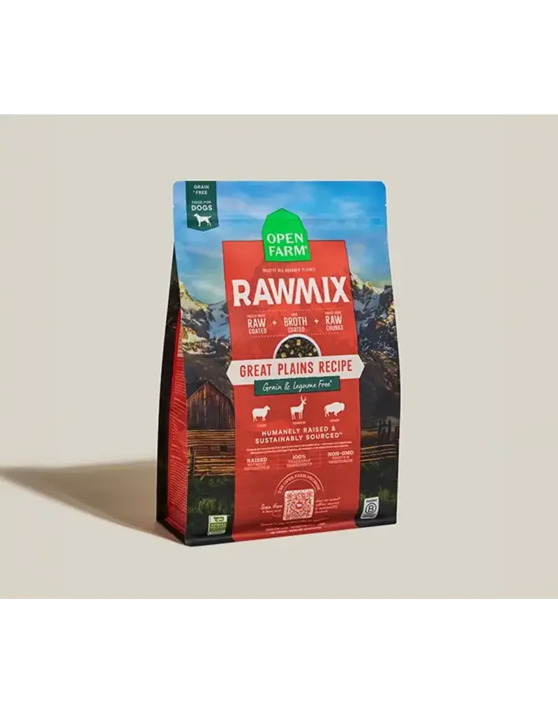 Open Farm Open farm croquettes pour chiens rawmix céréales anciennes des grande pleine 20lb