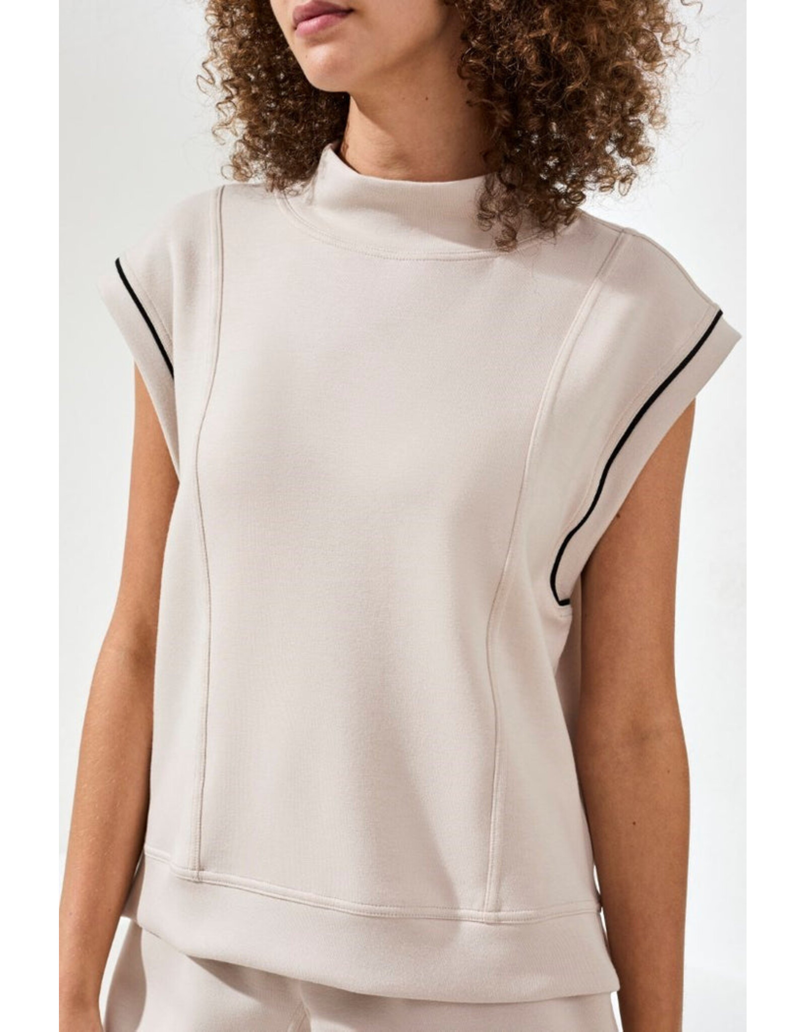 TRIBAL 2446O-3390 MOCK NECK TOP