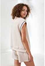 TRIBAL 2446O-3390 MOCK NECK TOP