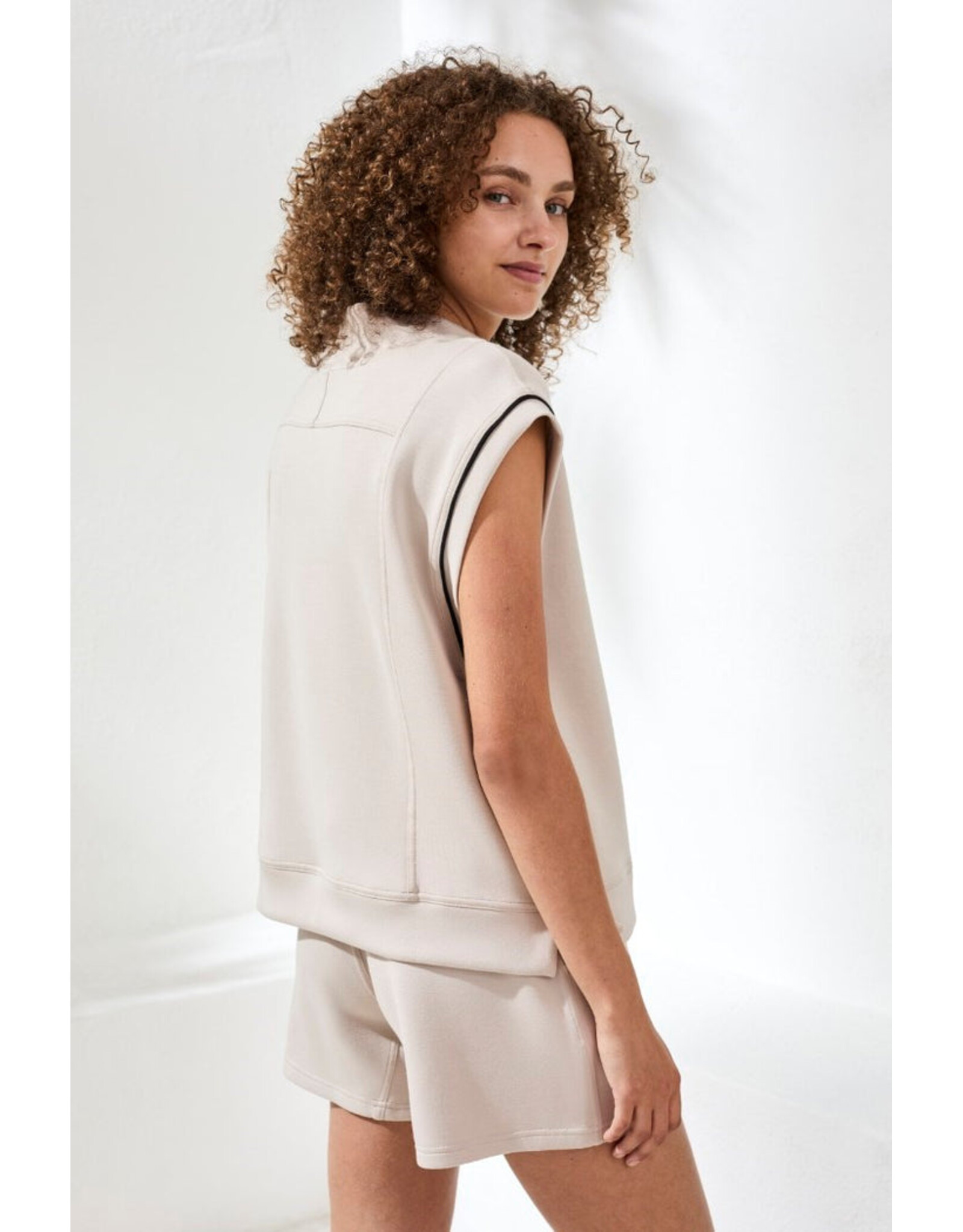 TRIBAL 2446O-3390 MOCK NECK TOP