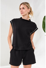 TRIBAL 2446O-3390 MOCK NECK TOP