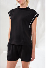 TRIBAL 2446O-3390 MOCK NECK TOP