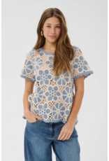 CREAM 10615269 CROCHET BLOUSE