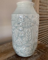 10" Stamped Leaves Vase
