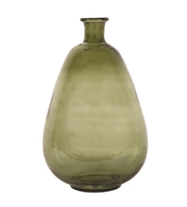 Jeffan Aster Hammered Glass Vase, Green-AV-33916-GN