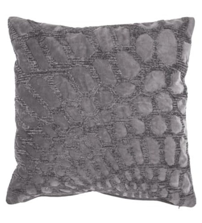 Jeffan Alden 20" Square Embroidered Pillow, Grey- AP-32407