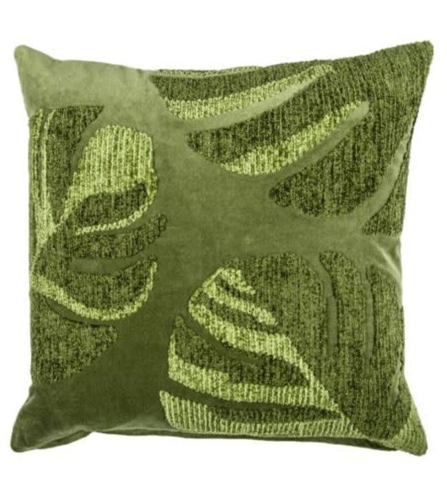 Jeffan Lyria 20" Square Embroidered Pillow, Green- AP-32402