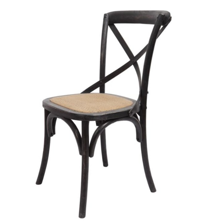Forty West Brody X-Back Side Chair Black Wash 52508-BLW