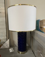 23" Cobalt Blue Honeycomb Pattern Lamp