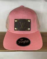 Featured In Haus Re-Purposed LV Ponytail Cap-Pink