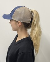 Featured In Haus Re-Purposed LV Ponytail Cap - Navy