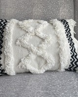 Featured In Haus Black and Cream Boho Indoor/Outdoor Lumbar Pillow