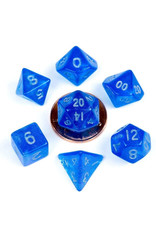 Metallic Dice Games 7ct Poly Dice Set Stardust Blue w/Silver