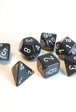 Chessex 7ct Poly Dice Set Opaque Black/White
