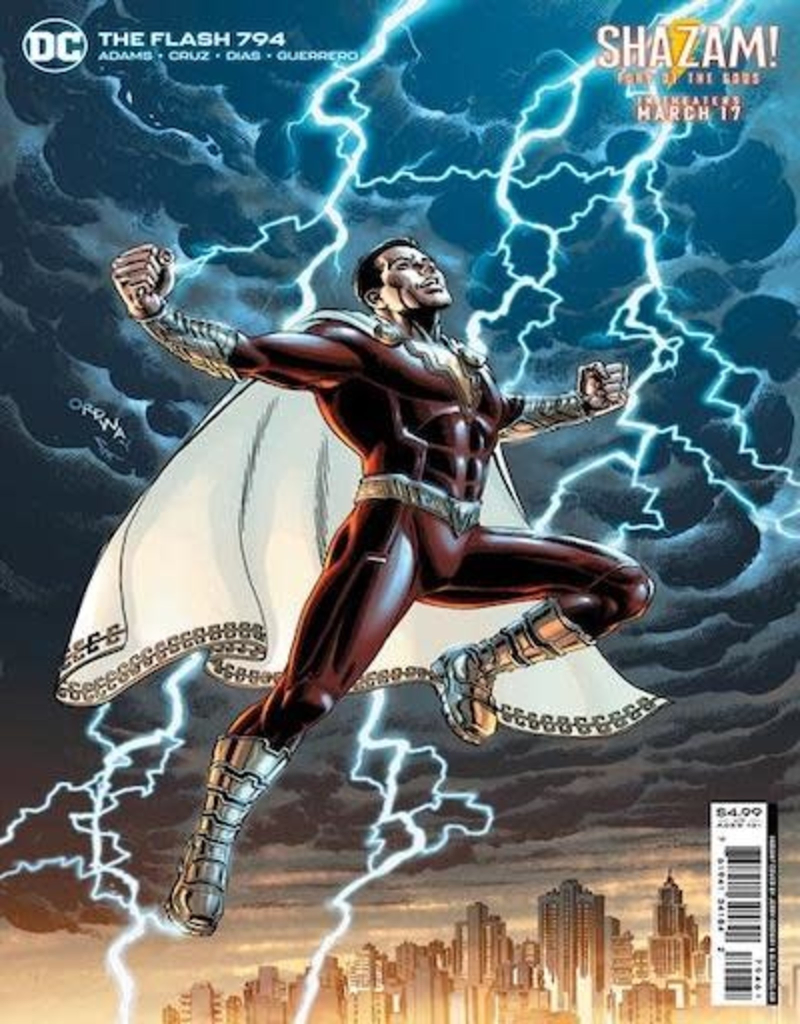 DC Comics Flash #794 Cvr D Jerry Ordway & Alex Sinclair Shazam Fury Of The Gods Movie Card Stock Var (One-Minute War)