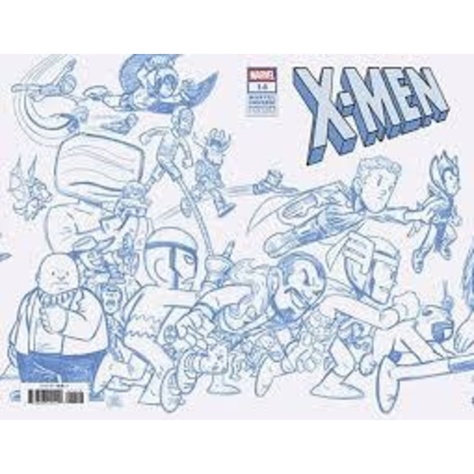 Marvel Comics X-Men #14 Chris Giarrusso Marvel Universe Connecting Blue Line Sketch Wrap 1:50 Variant G