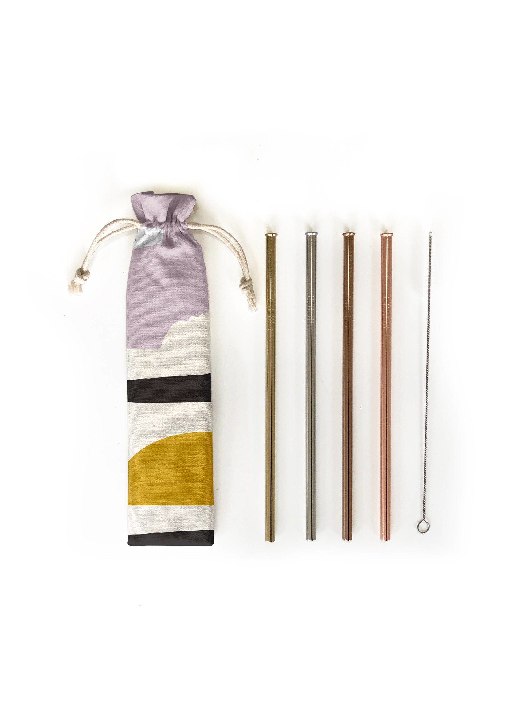Sunset 6 Piece Reusable Straw Set