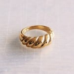 EM & ELLE Steel Croissant Ring - Gold