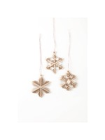 Light + Paper Delicate Snowflake Wooden Ornaments
