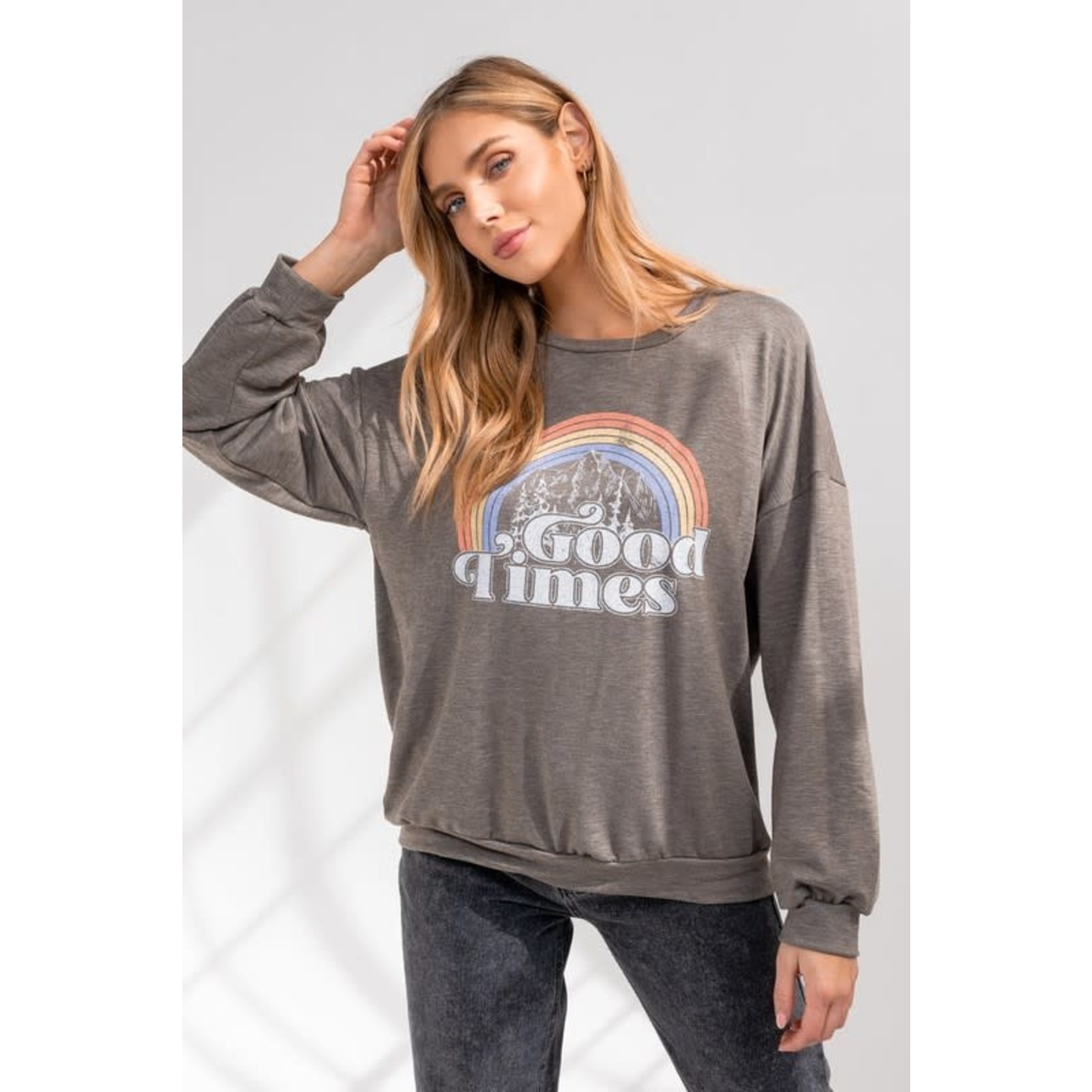 EM & ELLE Good TImes Graphic Sweatshirt