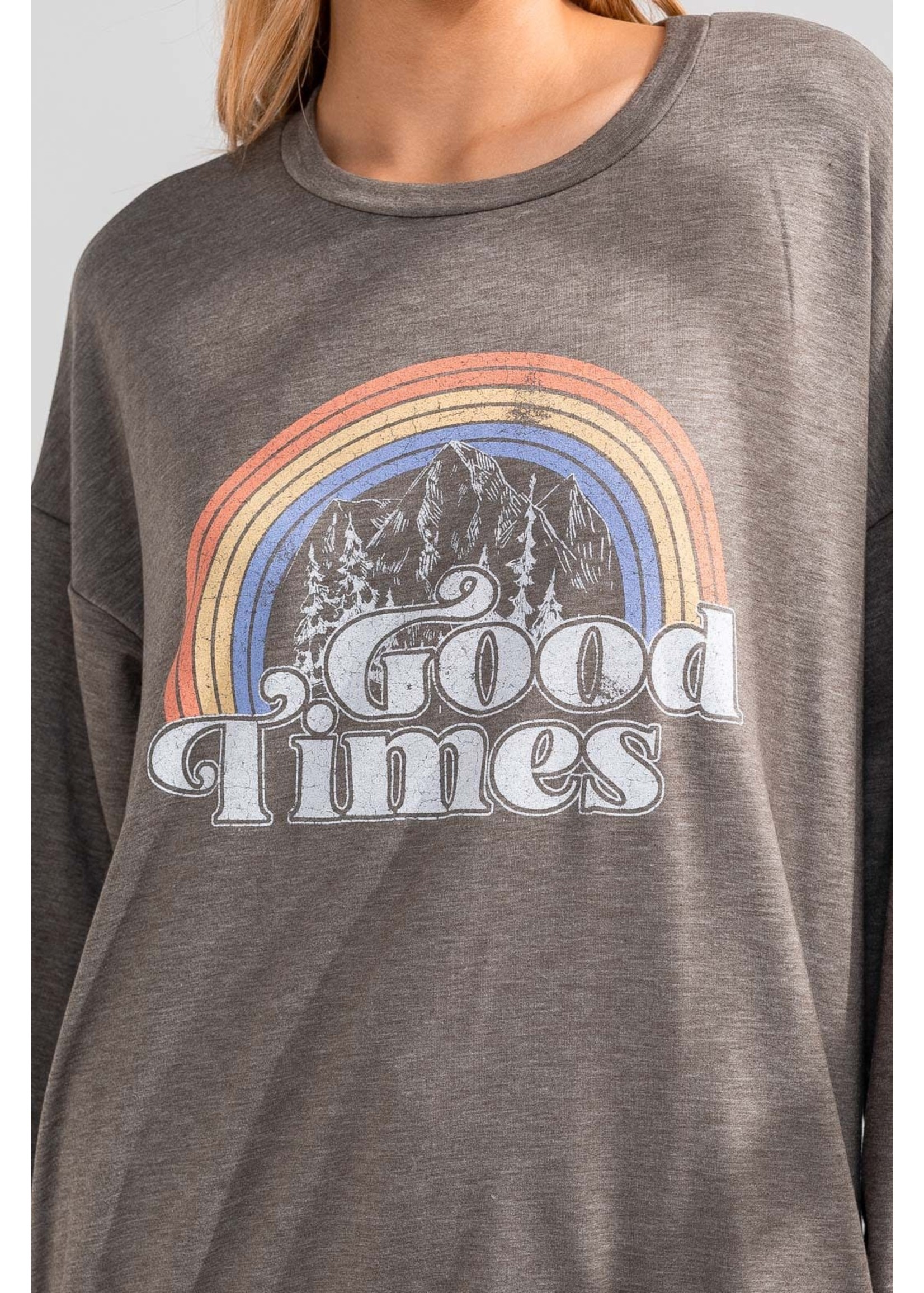 EM & ELLE Good TImes Graphic Sweatshirt