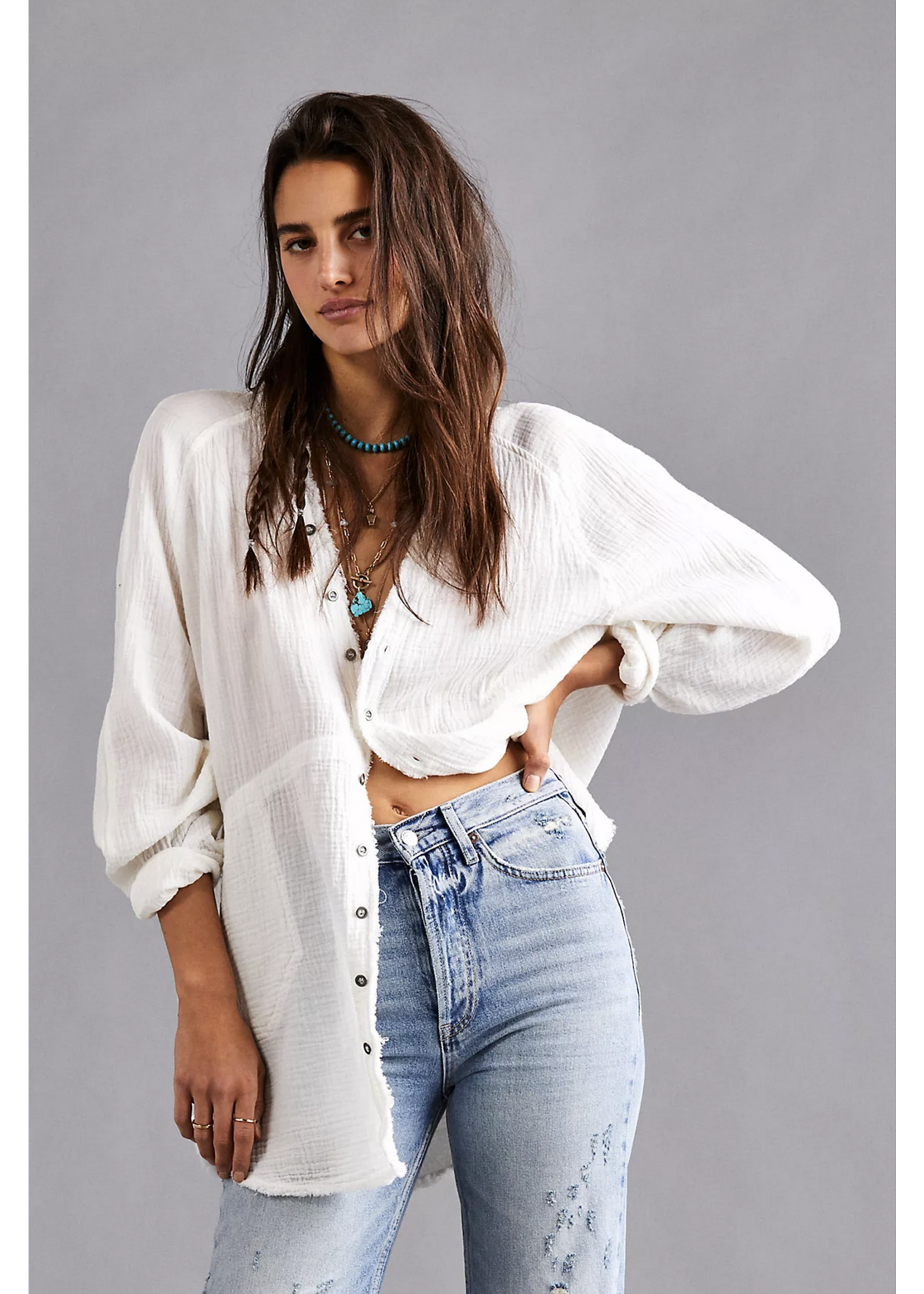 Free People Summer Daydream Button Down