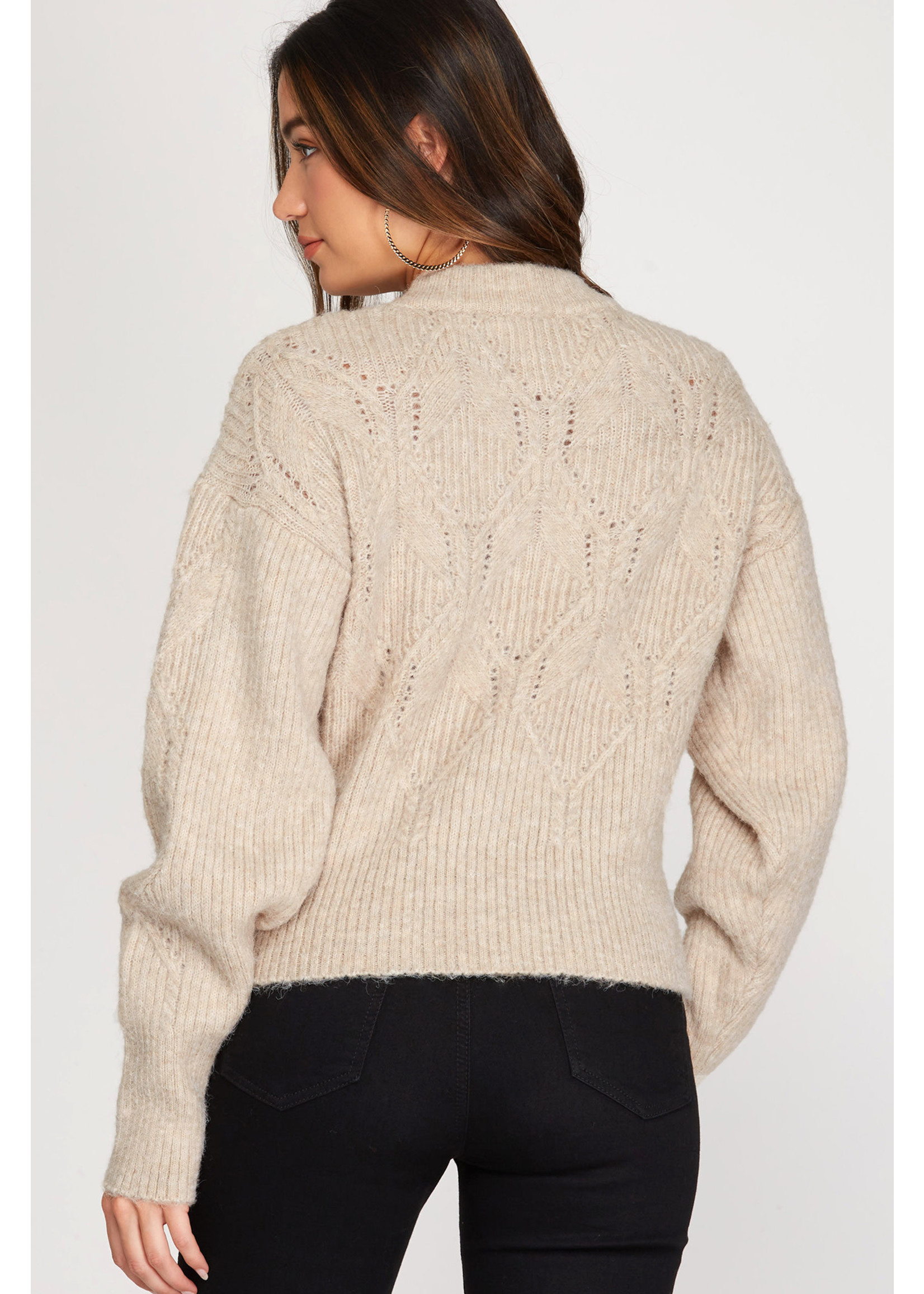 EM & ELLE Lily Cable Knit Sweater