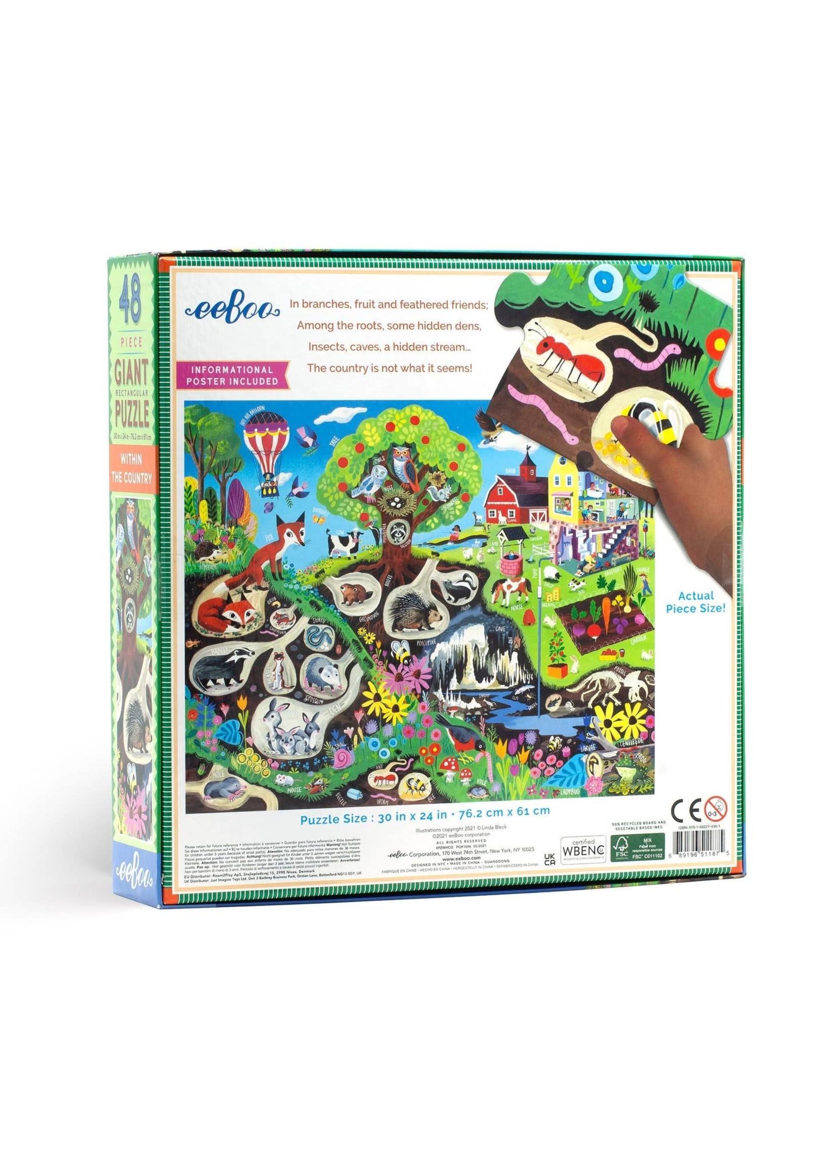 eeBoo Within the Country 48 Piece Giant Puzzle