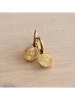 Stainless steel creoles with charm 'Moon & Sun' - Gold