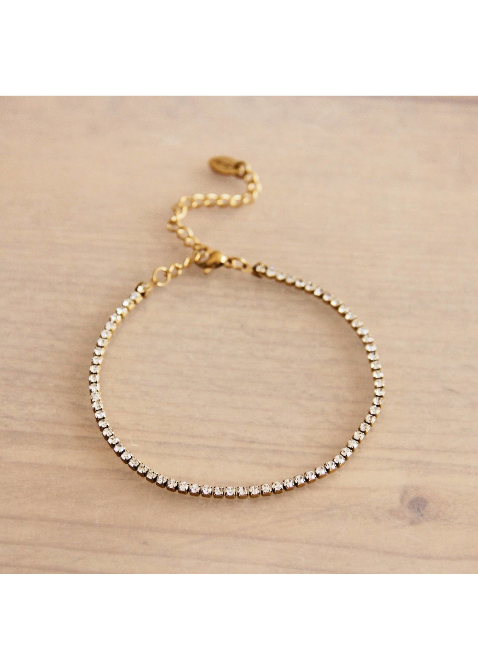 bazou Steel crystal bracelet - gold