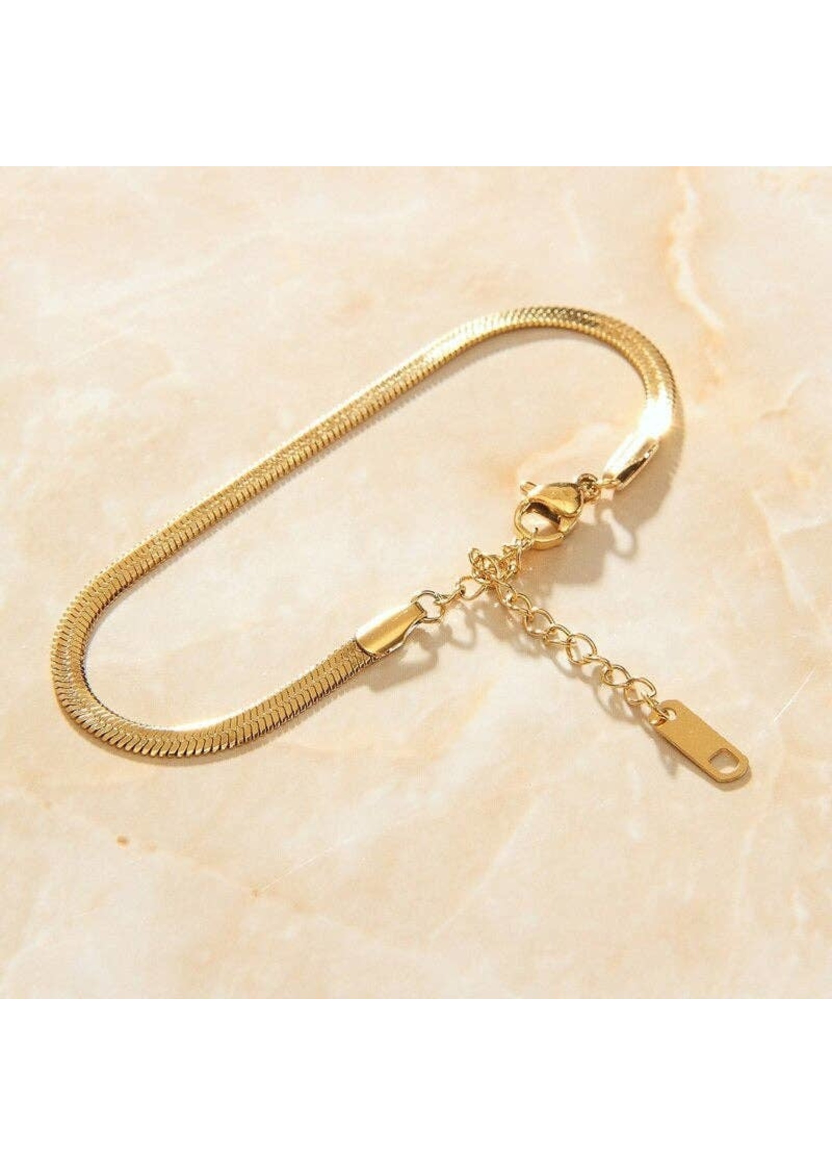 Steel Agapi Snake Chain Bracelet