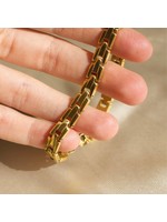 Aubree - Stainless Panther Link Bracelet Gold