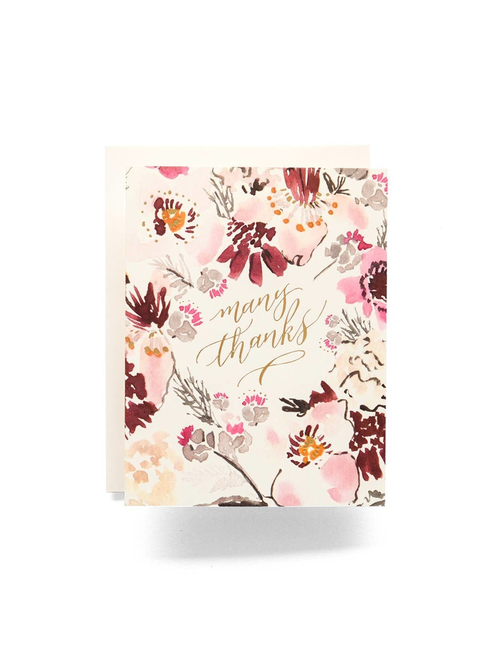 Antiquaria Floral Many Thanks Greeting Card