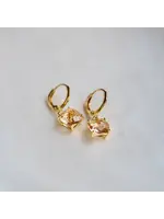 Champagne Square Drop Earrings- GP over Brass