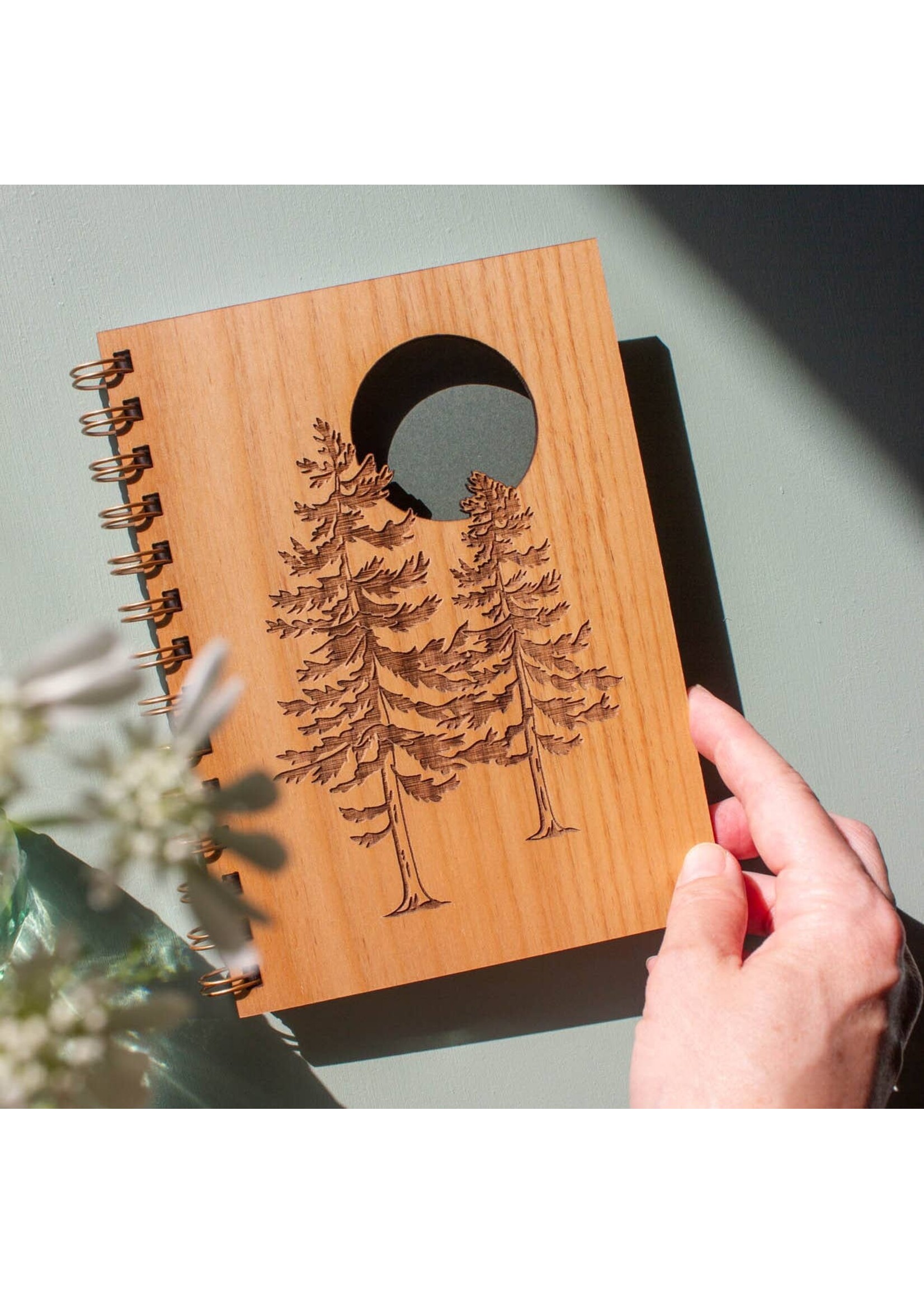 Evergreen Trees Wood Journal