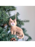 Felt Ornament - Stitched Cat - Brown Tabby