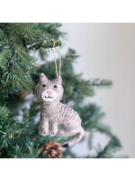 Felt Ornament - Stitched Cat - Grey Tabby