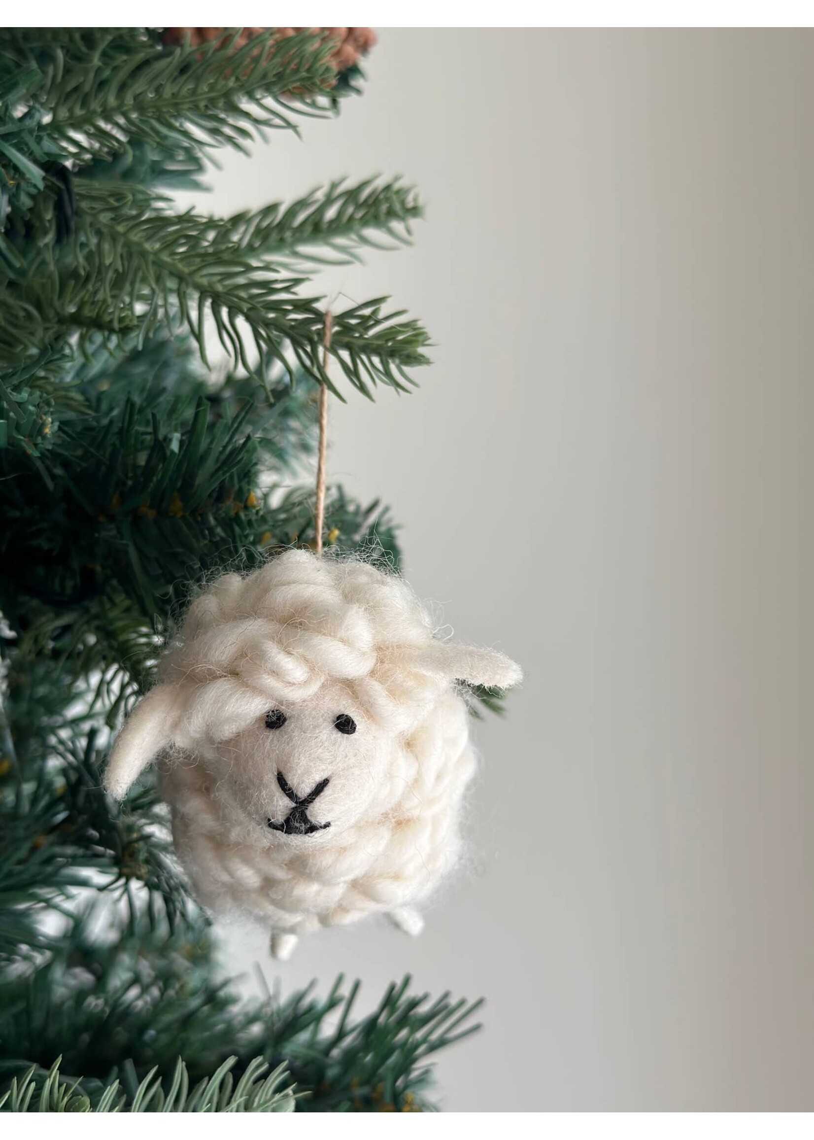 Felt Sheep Ornament - White