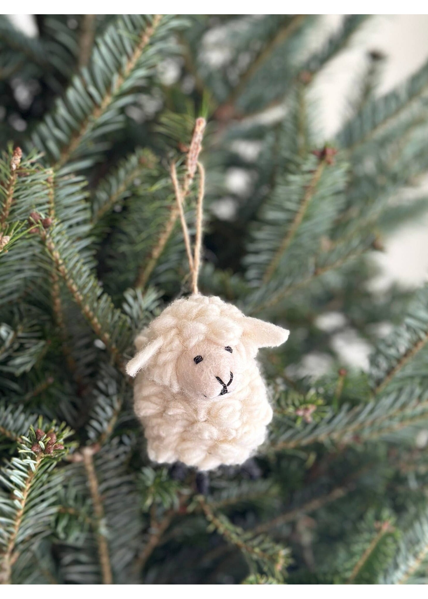 Felt Sheep Ornament - White