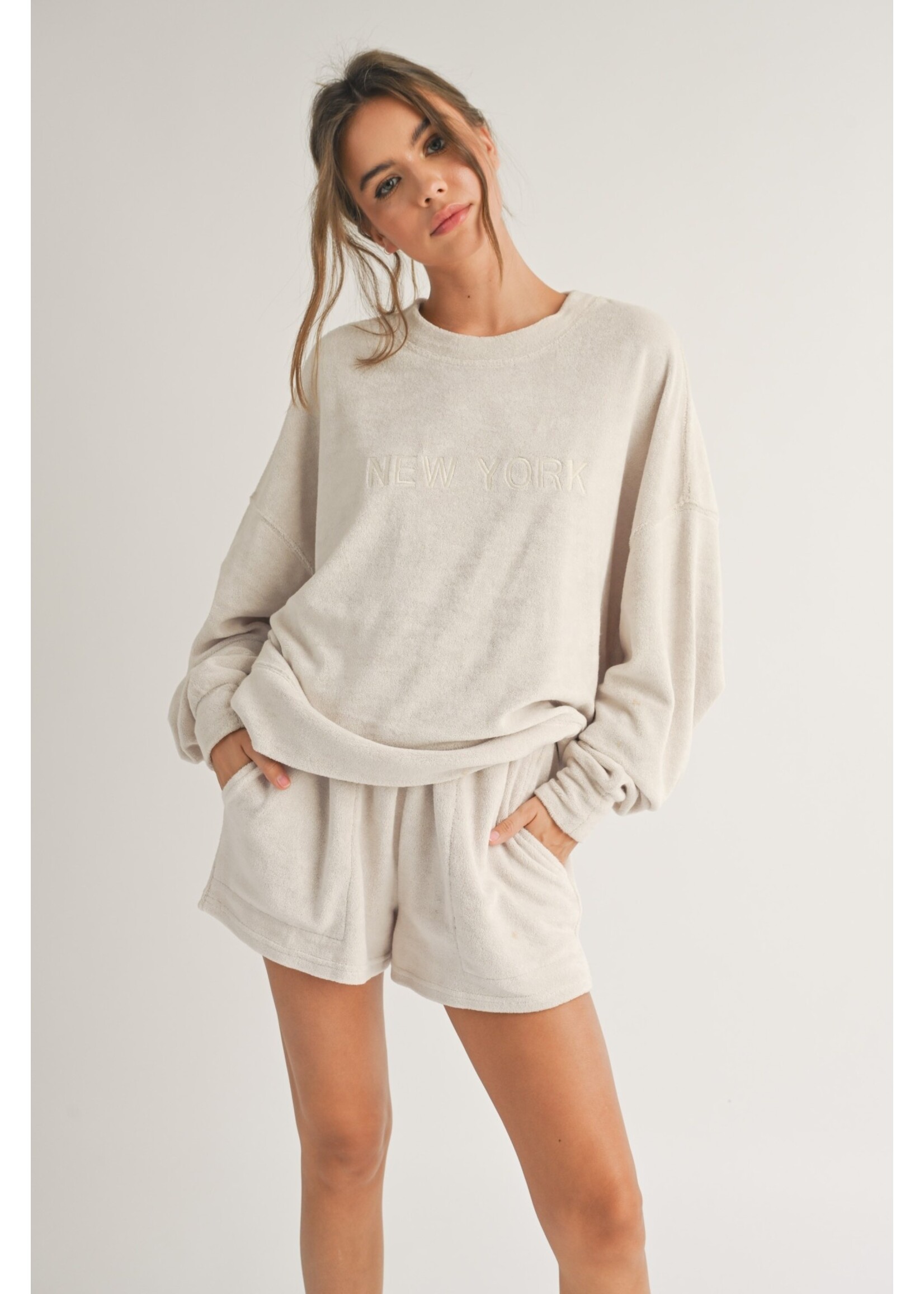 EM & ELLE Beyond Terry Embroidered Sweatshirt