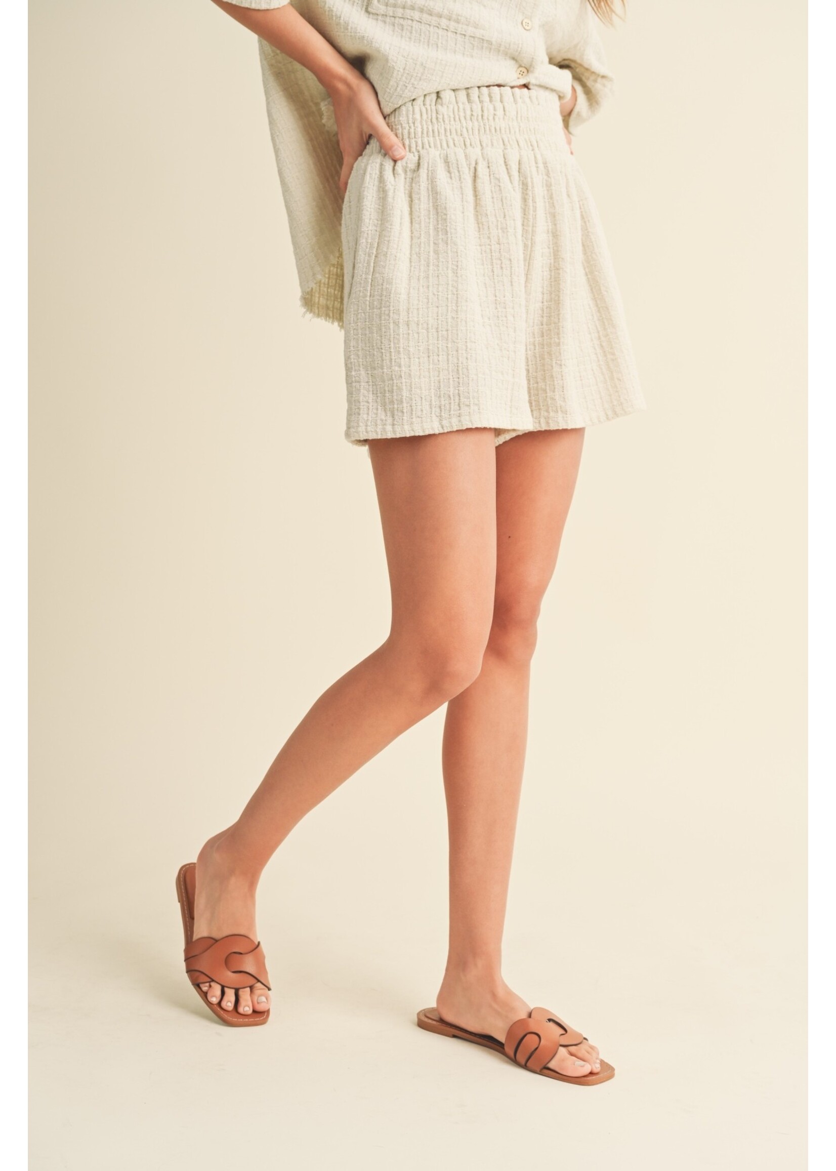 EM & ELLE Oriana Textured Gauze Shorts