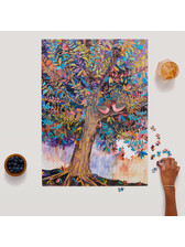 Illumination Tree Gold Foil | 1000 Piece Jigsaw Puzzle - EmandElle.com