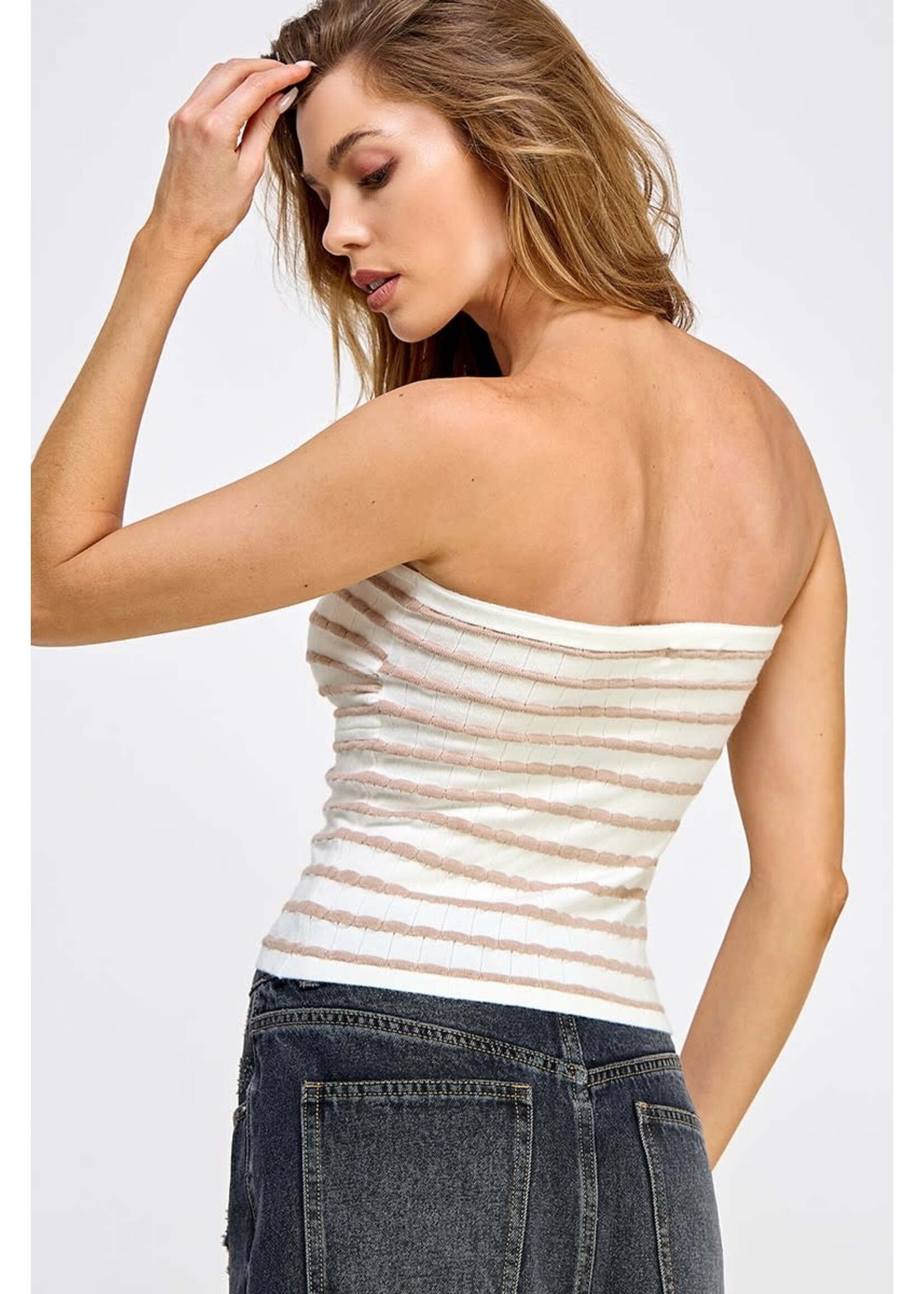 EM & ELLE Malone Striped Tube Top