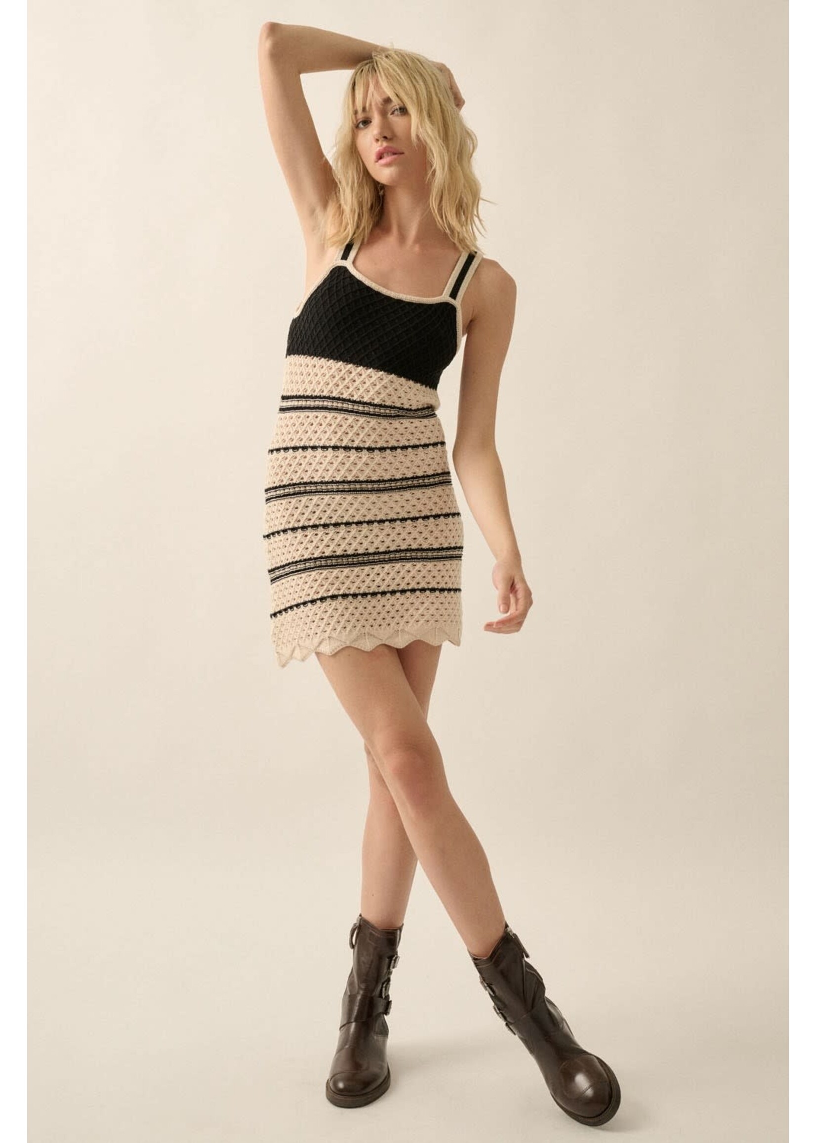 EM & ELLE Little Lies Crochet Dress